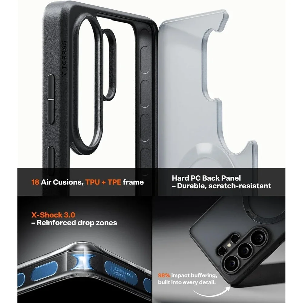 Q3 Spin for Samsung Galaxy S26 Ultra Case with 360 for S26 Ultra Black